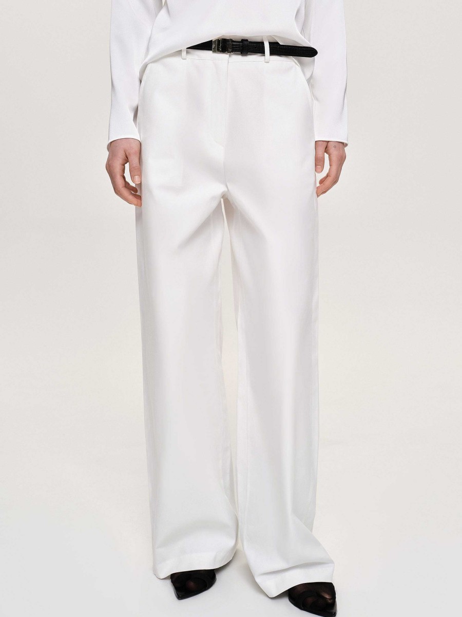 Source Unknown Wide-Leg Poplin Pants, White