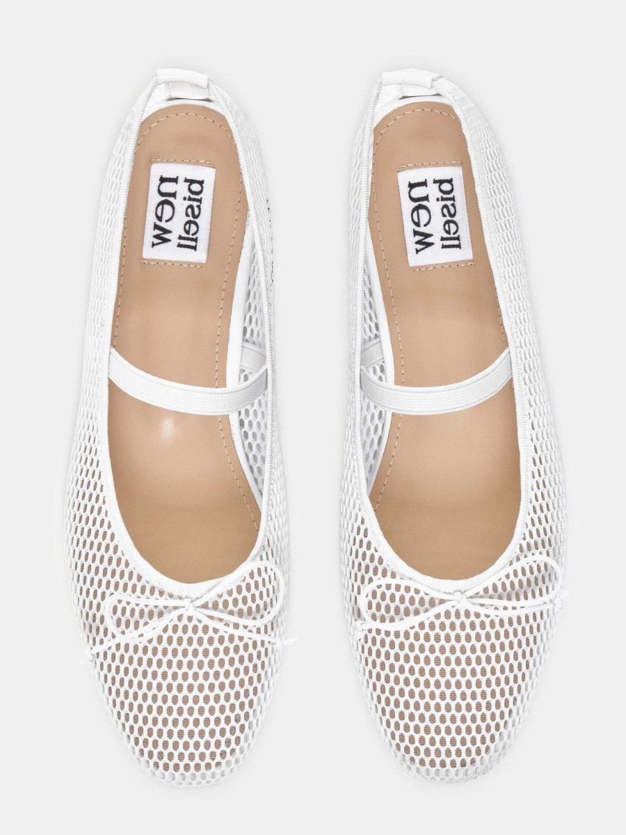 Source Unknown Mary Jane Mesh Ballet Flats, White