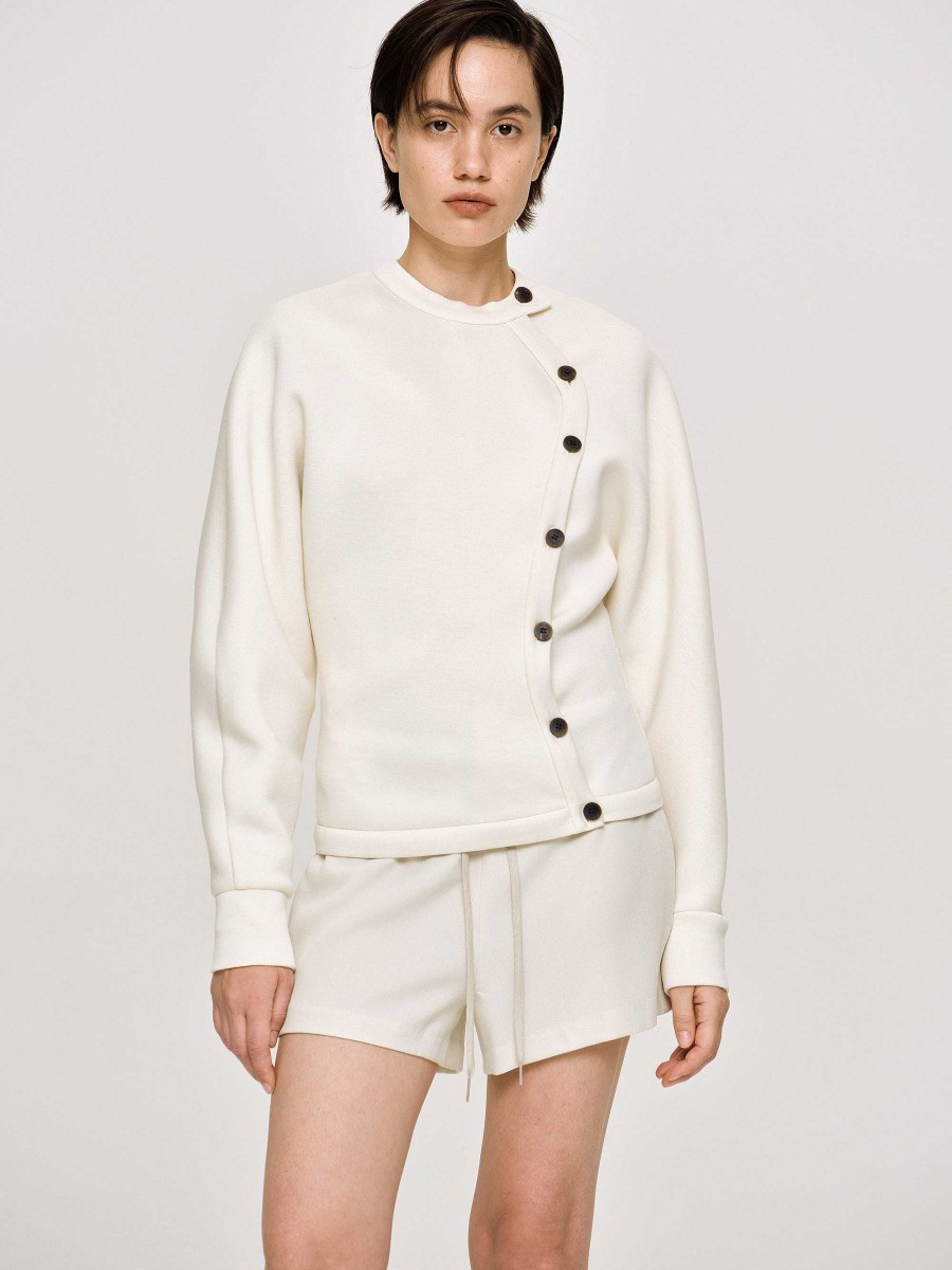 Source Unknown Offset Button Jacket, Cream