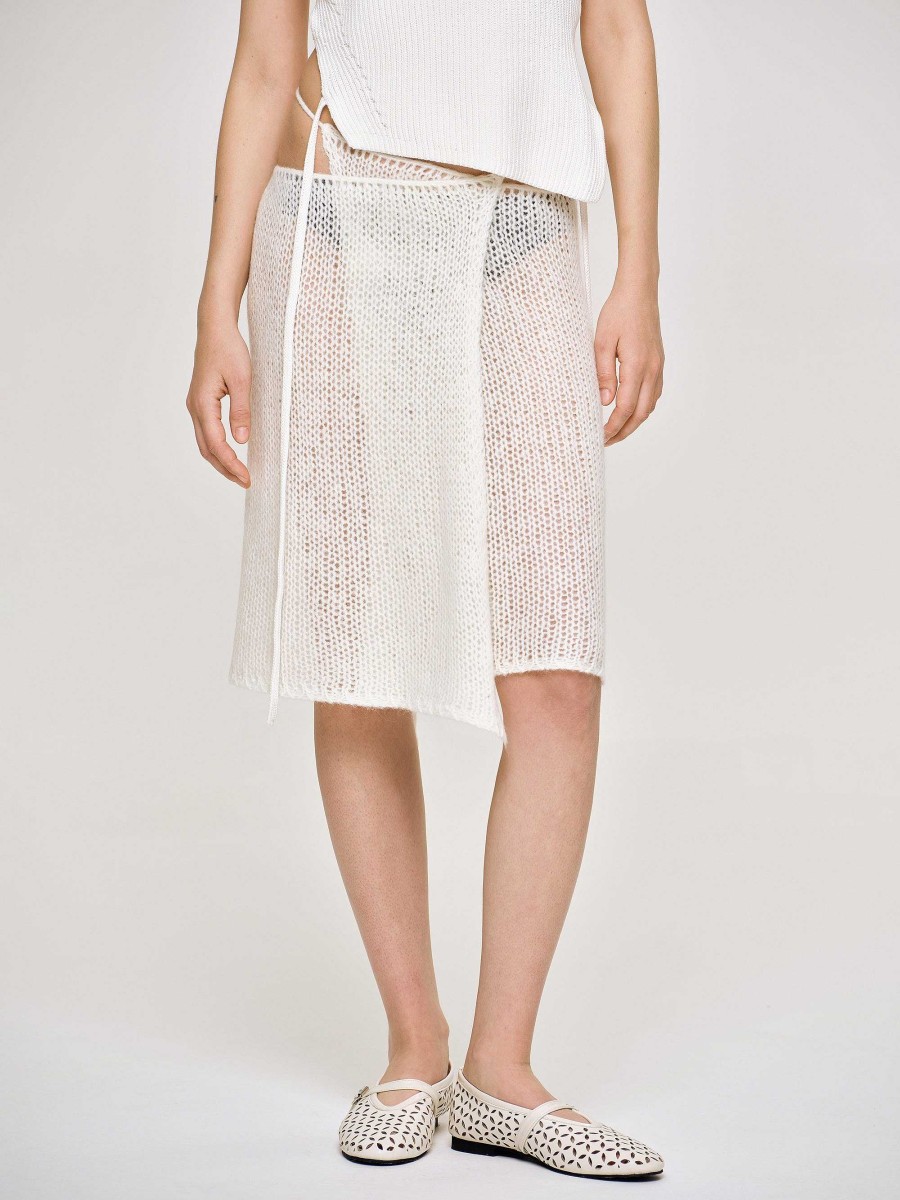 Source Unknown Semi-Sheer Knit Skirt, Birch