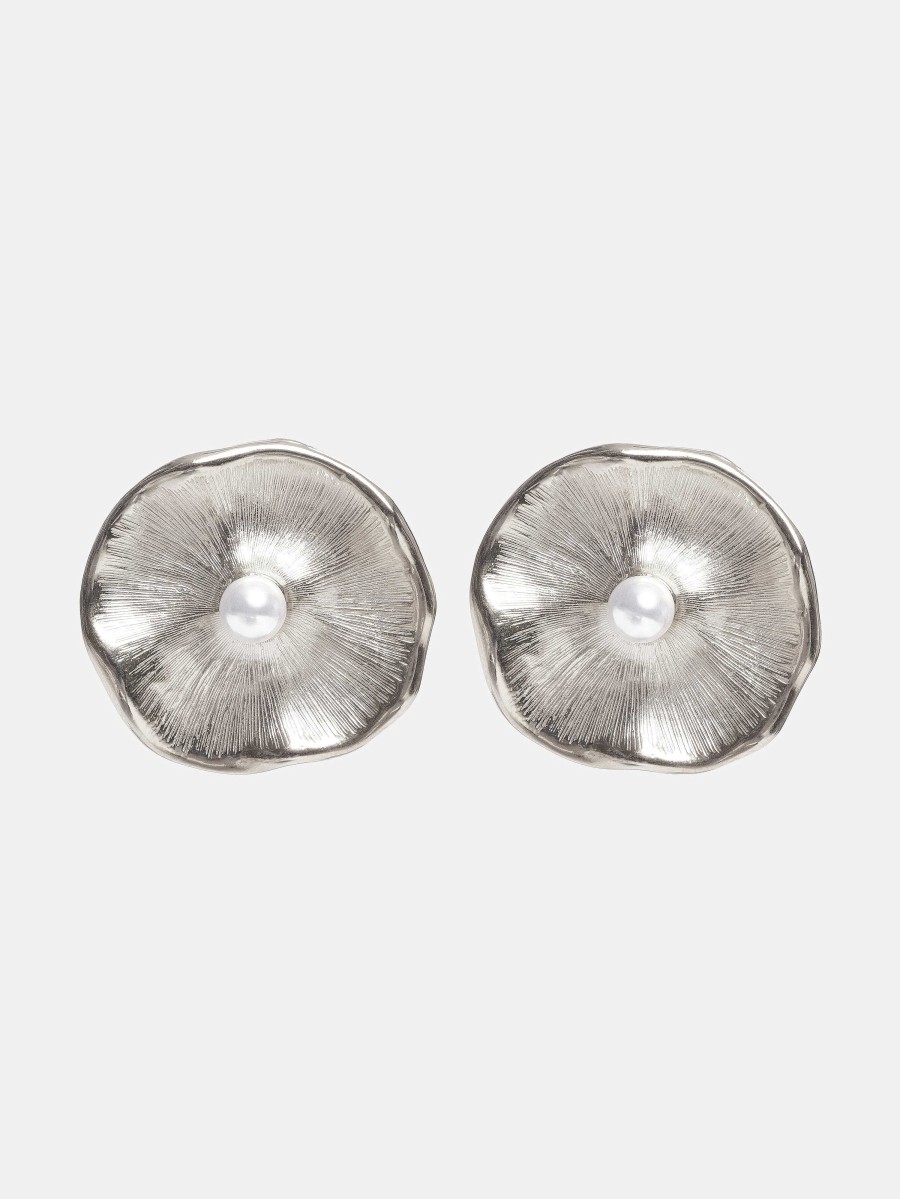 Source Unknown Jardin Stud Earrings, Silver