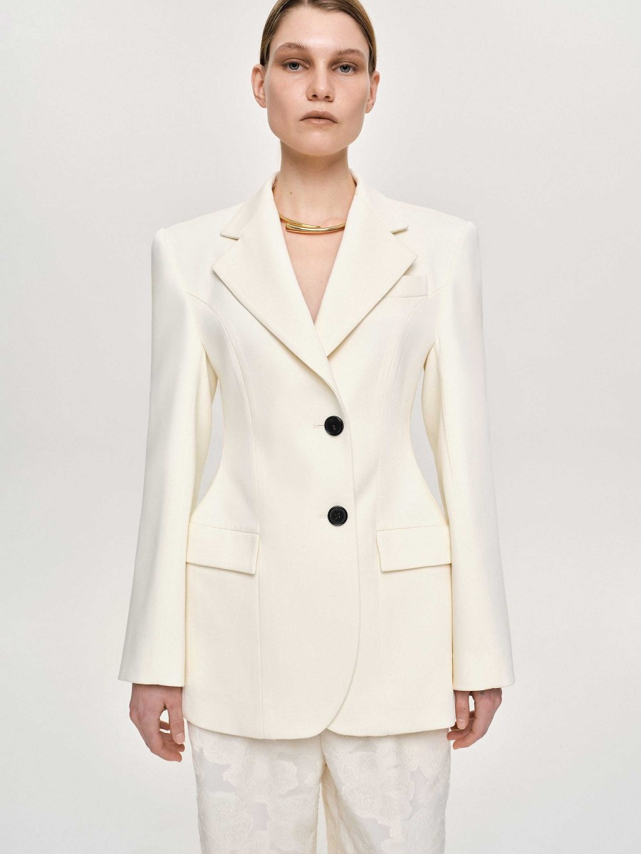 Source Unknown Poldo Hourglass Blazer, Cream