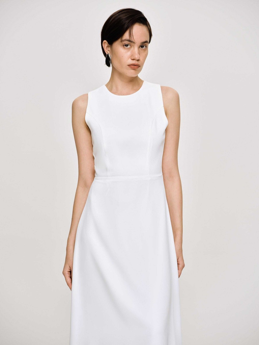 Source Unknown Fitted Maxi Dress, White