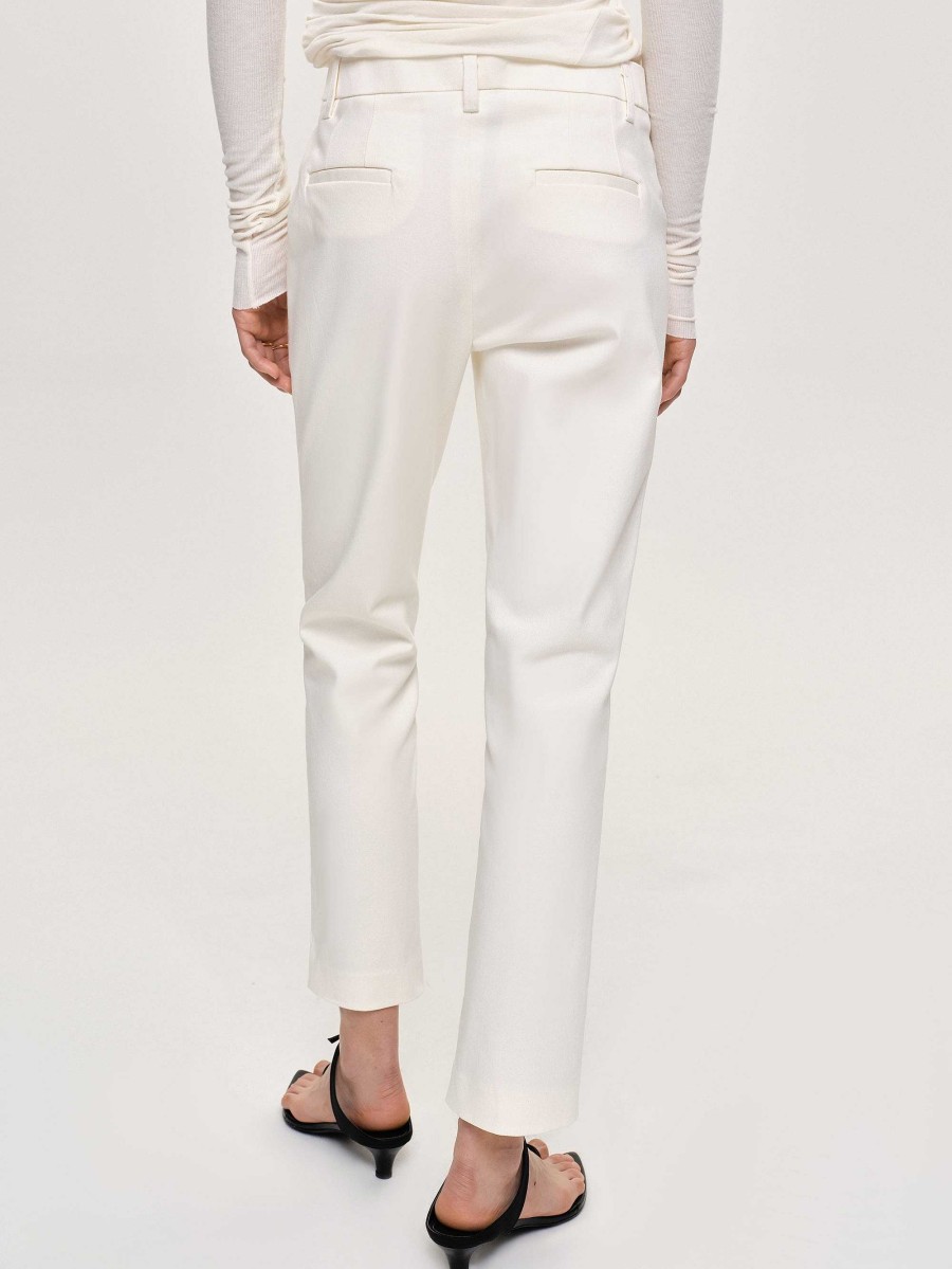 Source Unknown Straight Crop Cigarette Trousers, Ivory