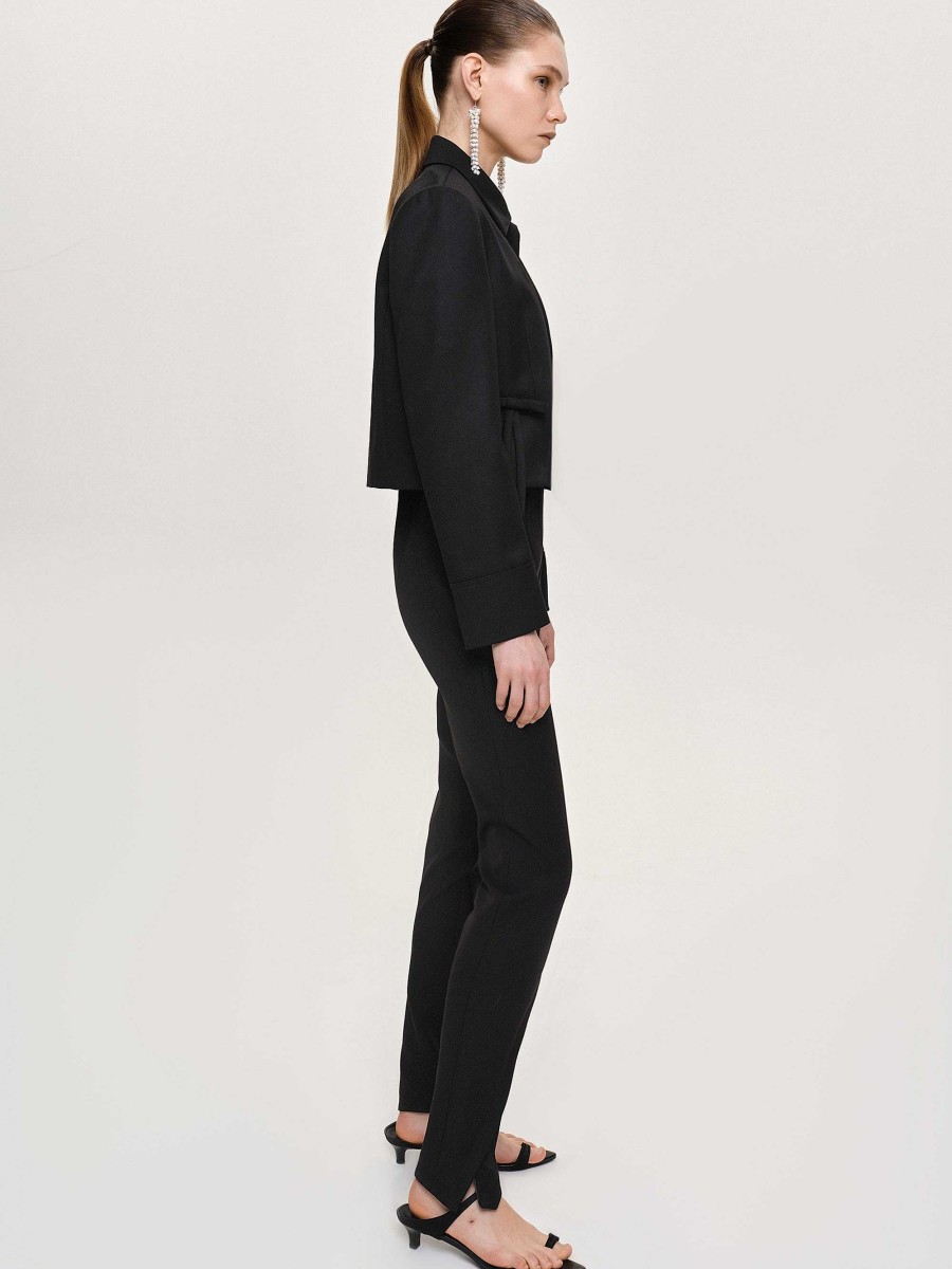 Source Unknown Tyia Bias-Cut Slim Trousers, Black