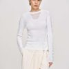 Source Unknown Sheer Sleeve Knit, White