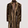 Source Unknown Wallis Fur Oversized Grandpa Coat, Espresso