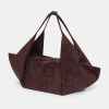 Source Unknown Large Fortune Cookie Bag, Suede Brown