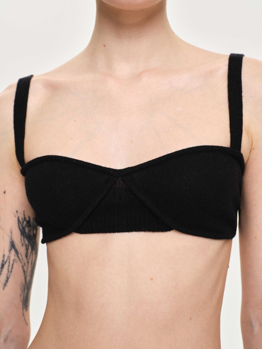 Source Unknown Rib Knit Bra, Black