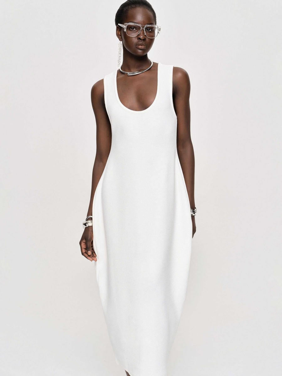 Source Unknown Adua Vase Midi Dress, White