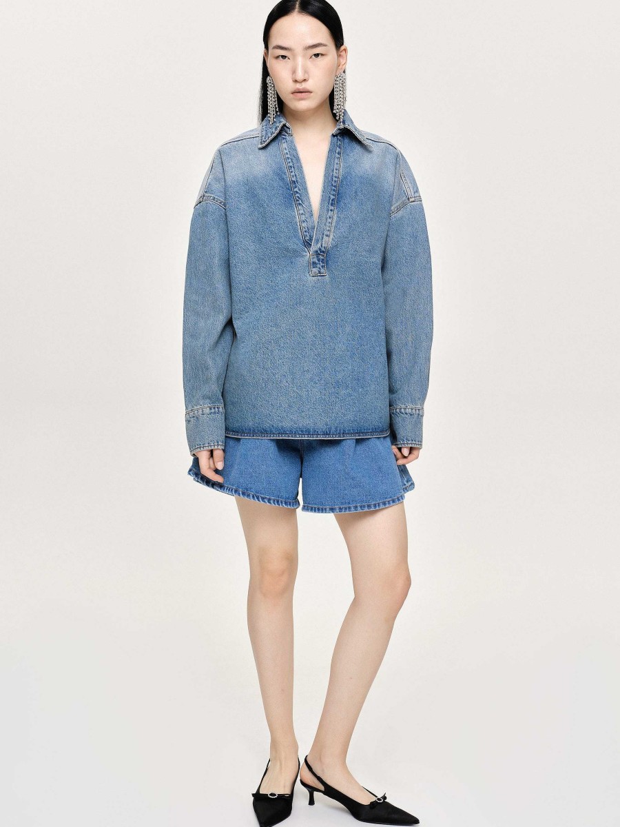 Source Unknown Oversized Denim Shirt, Tint Wash