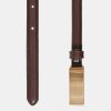 Source Unknown Plate Buckle Leather Belt, Brunette