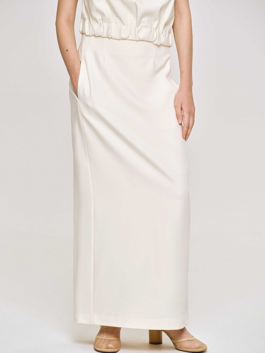 Source Unknown High Rise Fluid Skirt, Ivory