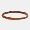 Source Unknown Double Thin Leather Belt, Tan