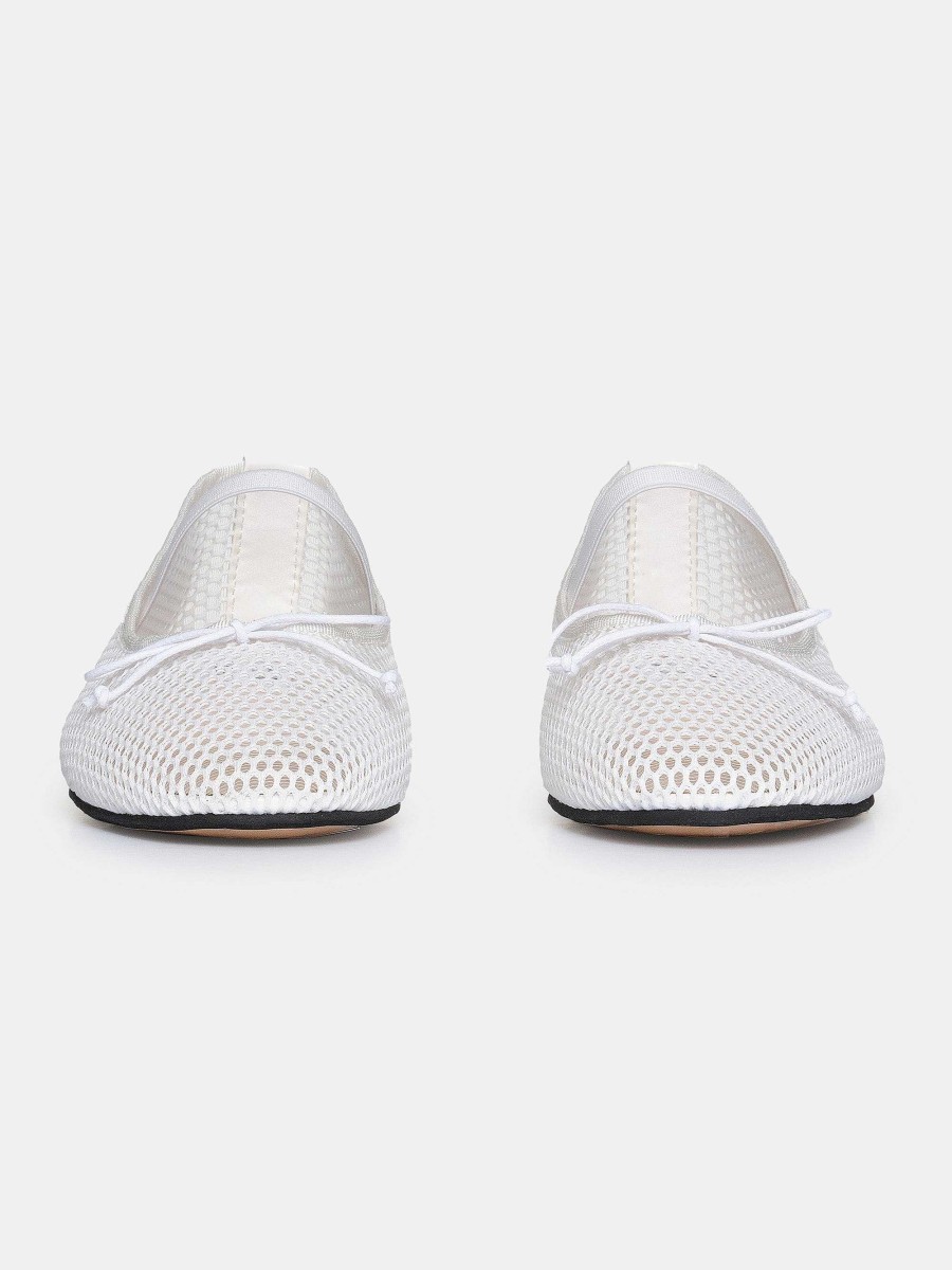 Source Unknown Mary Jane Mesh Ballet Flats, White