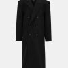 Source Unknown Wallis Oversized Grandpa Coat, Black