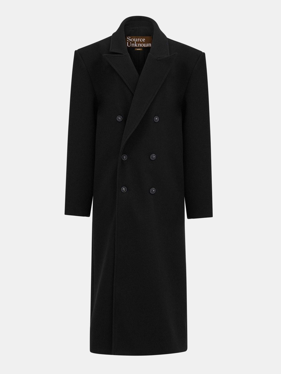 Source Unknown Wallis Oversized Grandpa Coat, Black