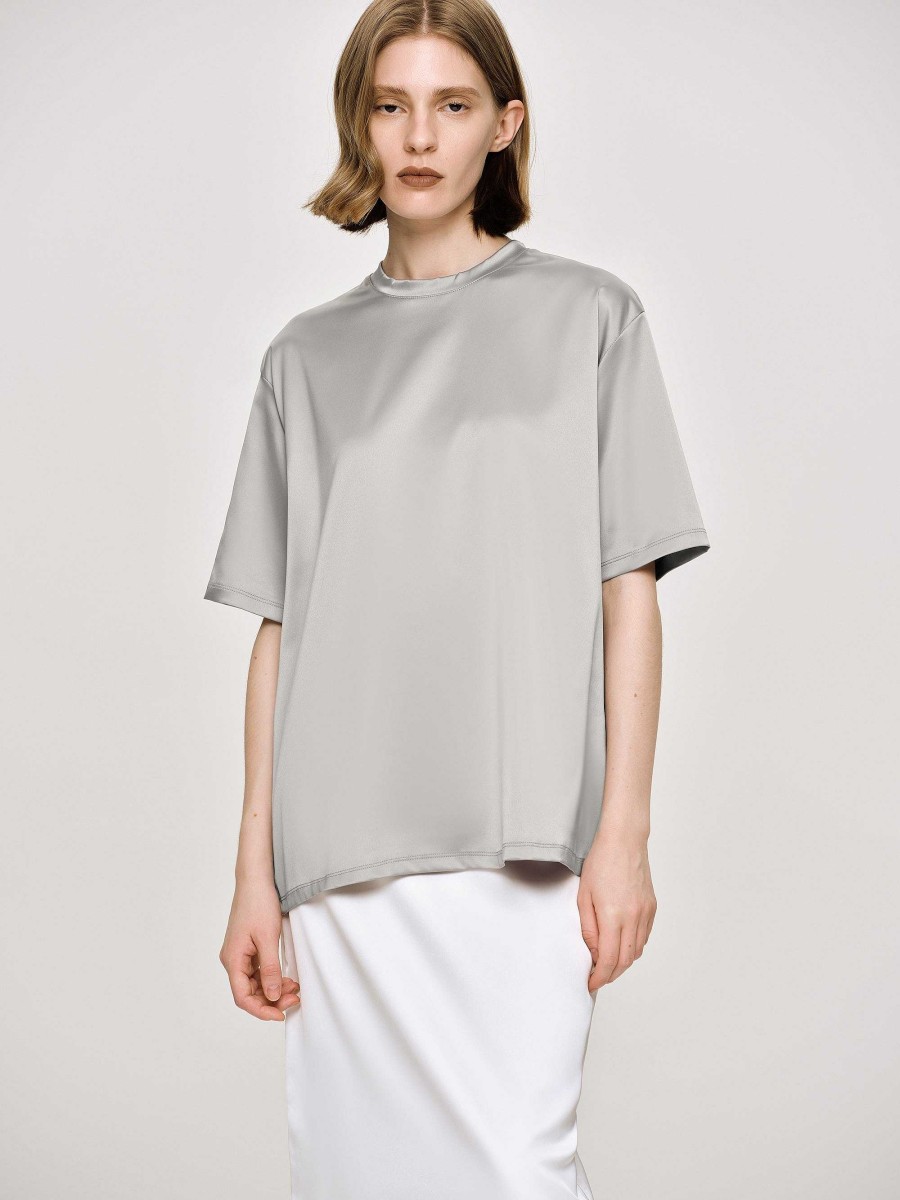 Source Unknown Satin T-Shirt, Silver