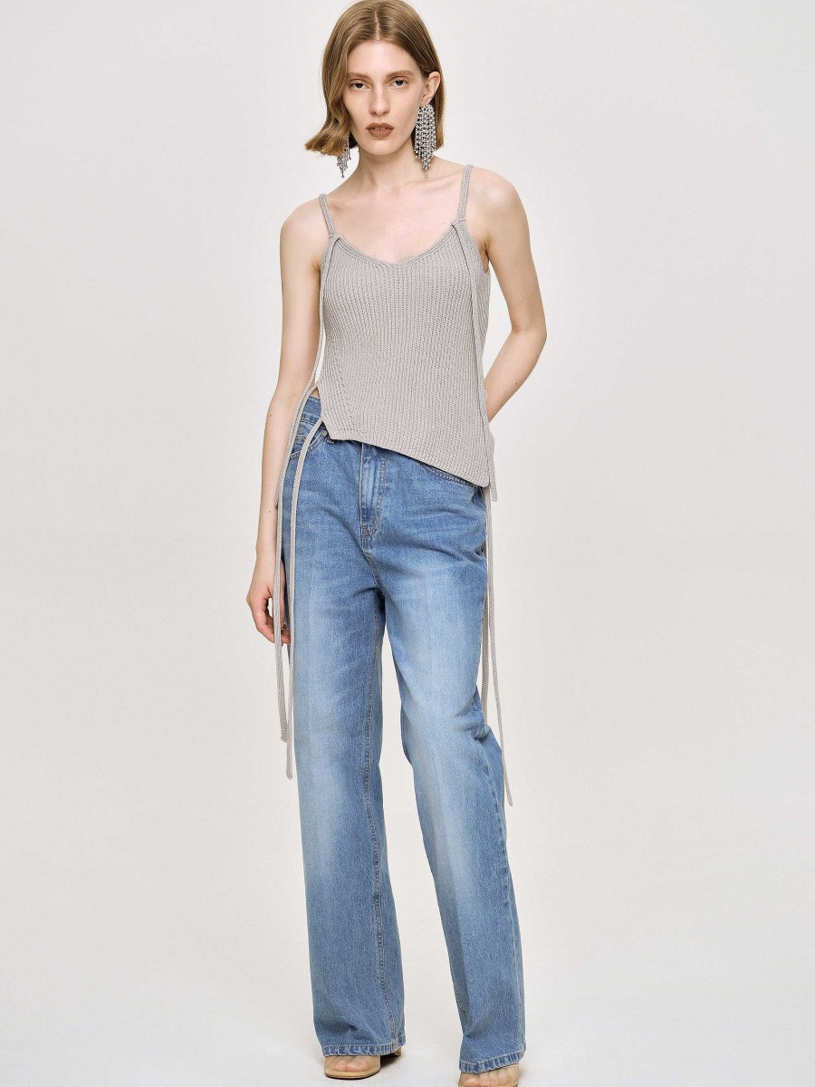 Source Unknown Relaxed Straight Jeans, Mid Wash