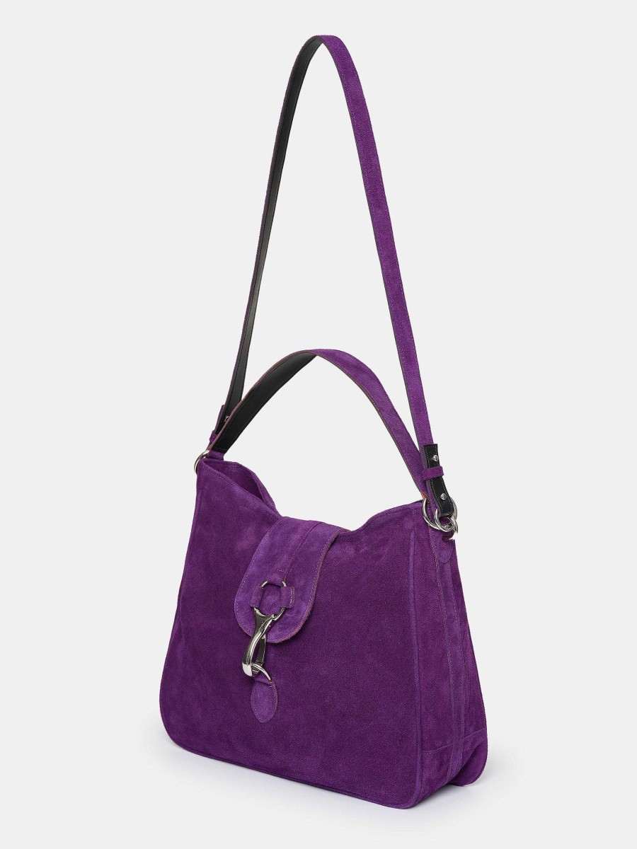 Source Unknown Suede Hobo Bag, Plum