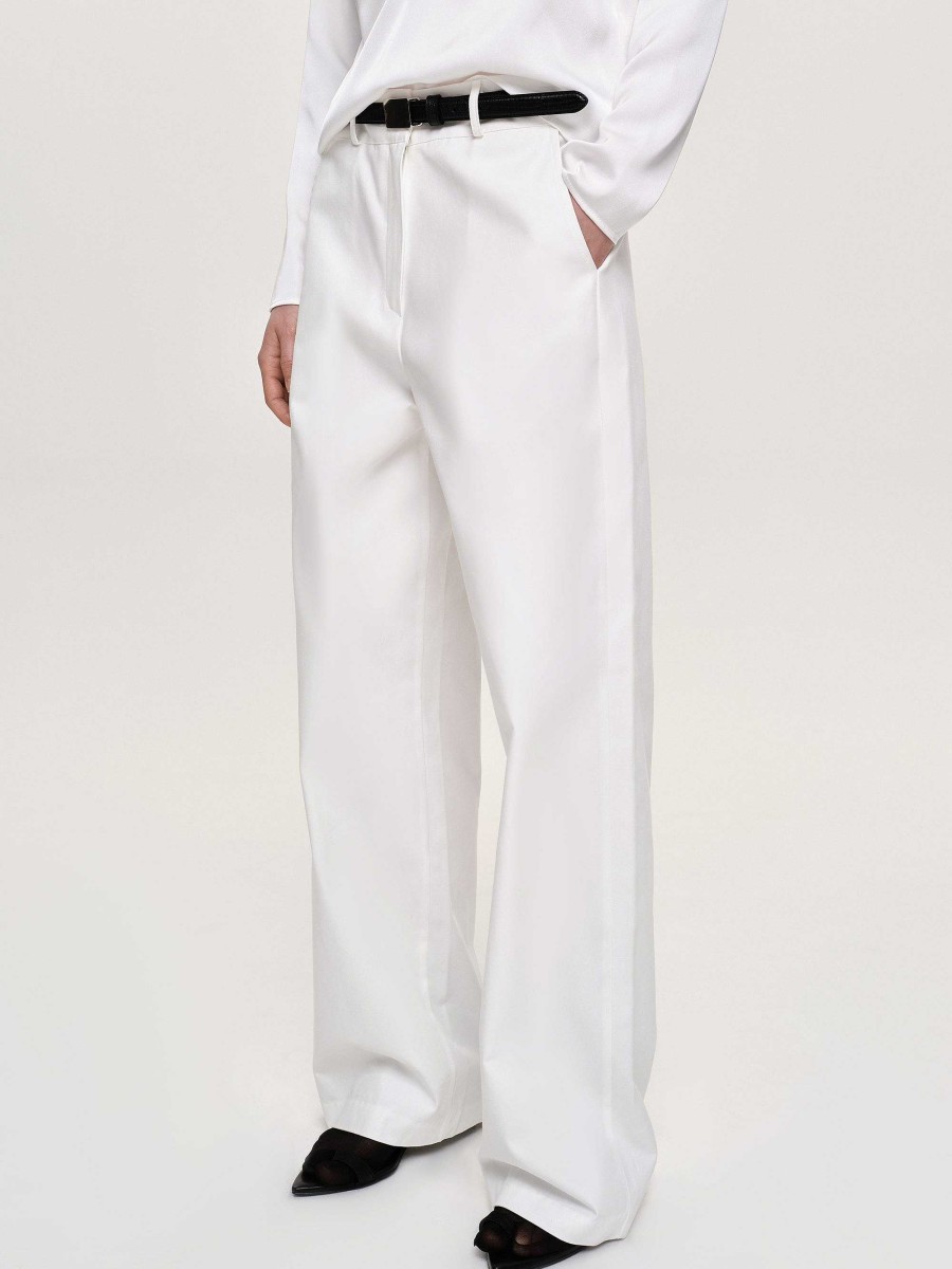 Source Unknown Wide-Leg Poplin Pants, White