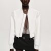 Source Unknown Faux-Leather Bomber Jacket, White