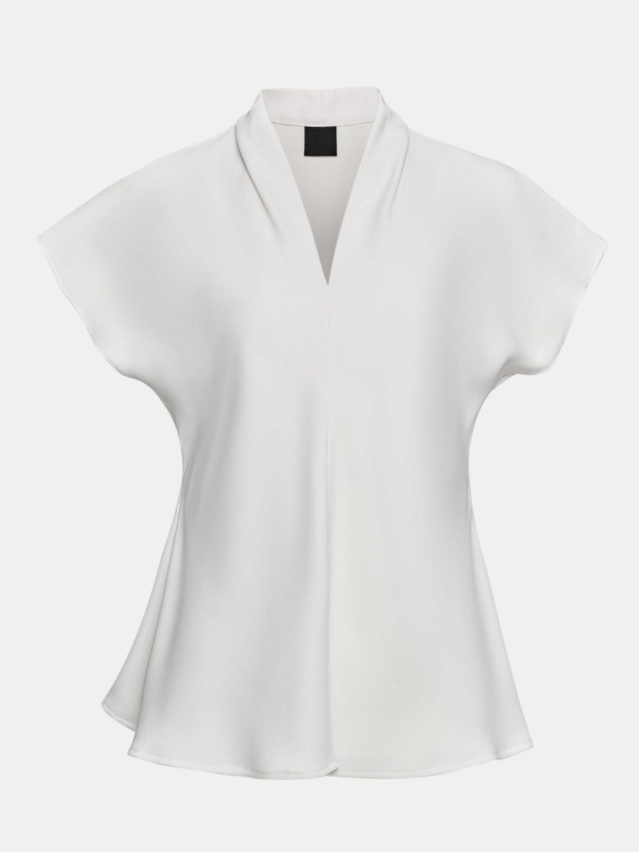 Source Unknown V-Neck Crepe Blouse, White