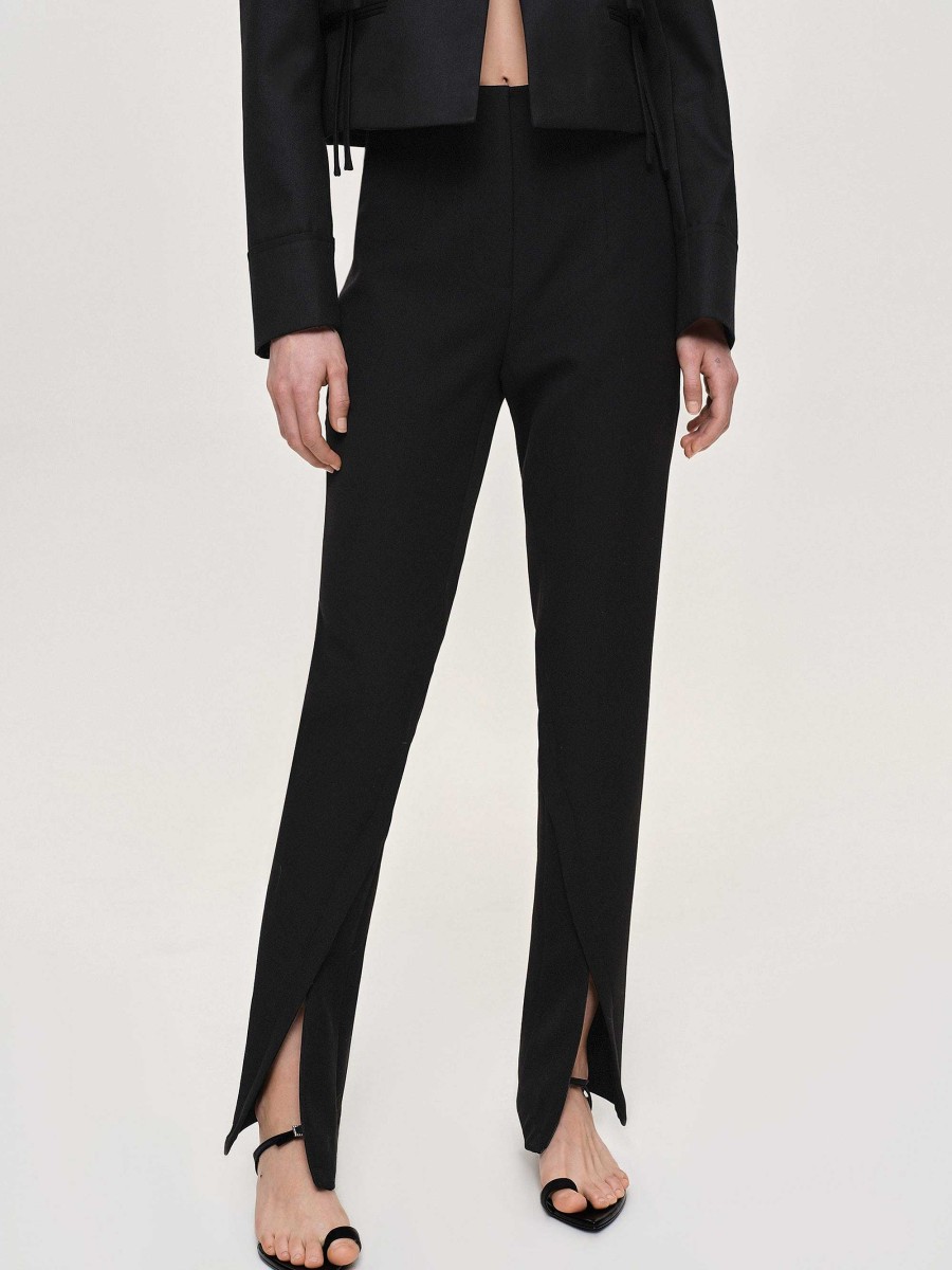 Source Unknown Tyia Bias-Cut Slim Trousers, Black