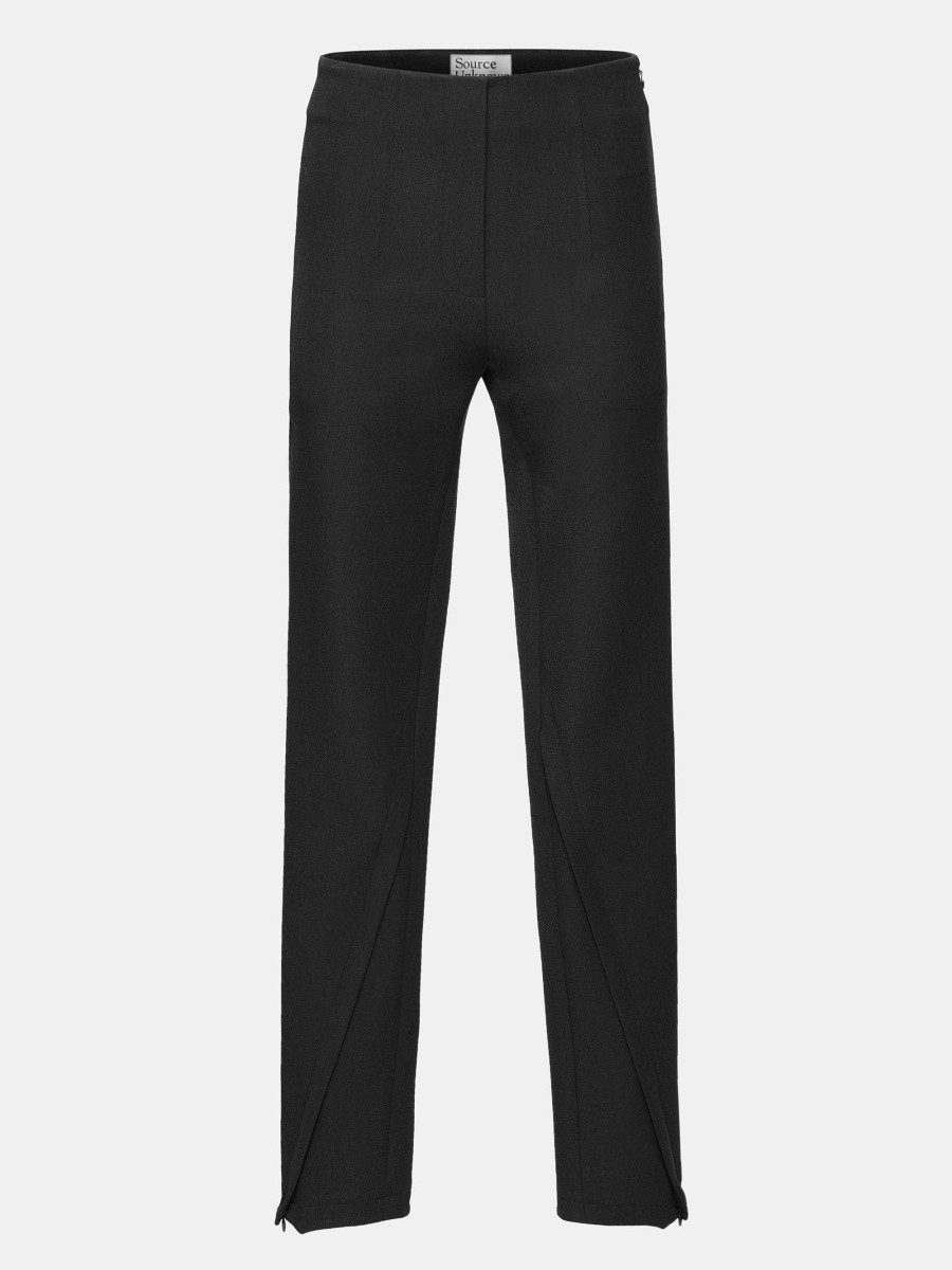 Source Unknown Tyia Bias-Cut Slim Trousers, Black