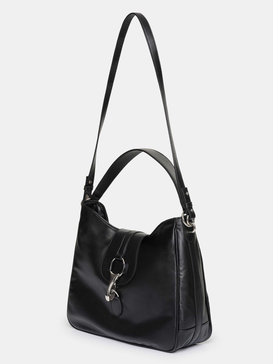 Source Unknown Leather Hobo Bag, Black