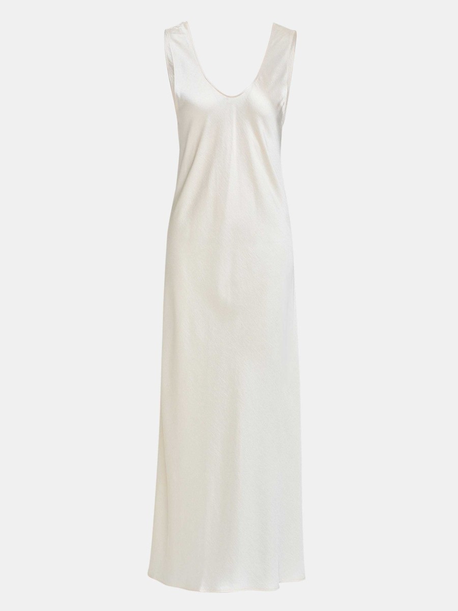 Source Unknown Satin Maxi Dress, Pearl