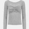 Source Unknown Slim Bustier Jersey Tee, Mist Grey