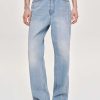 Source Unknown Side Paneled Straight Jeans, Light Washed Blue