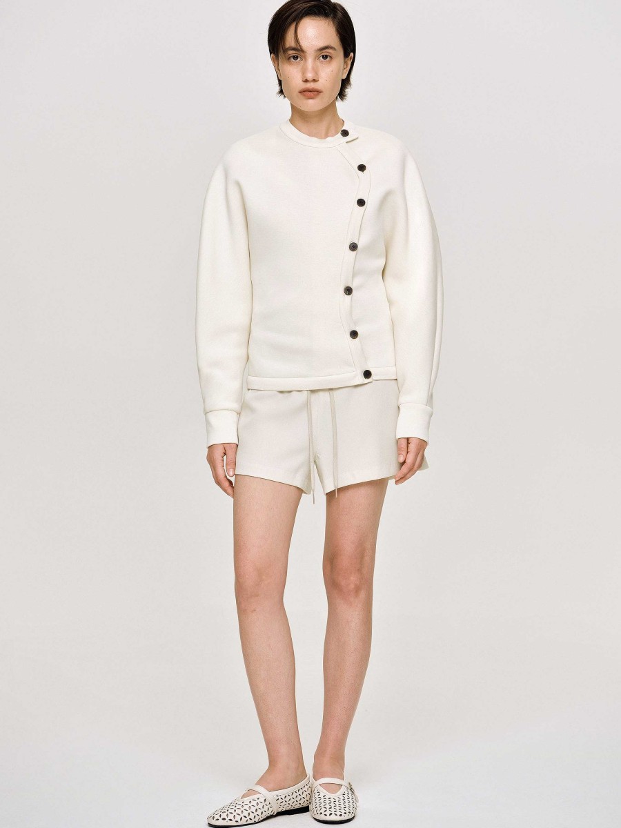 Source Unknown Offset Button Jacket, Cream