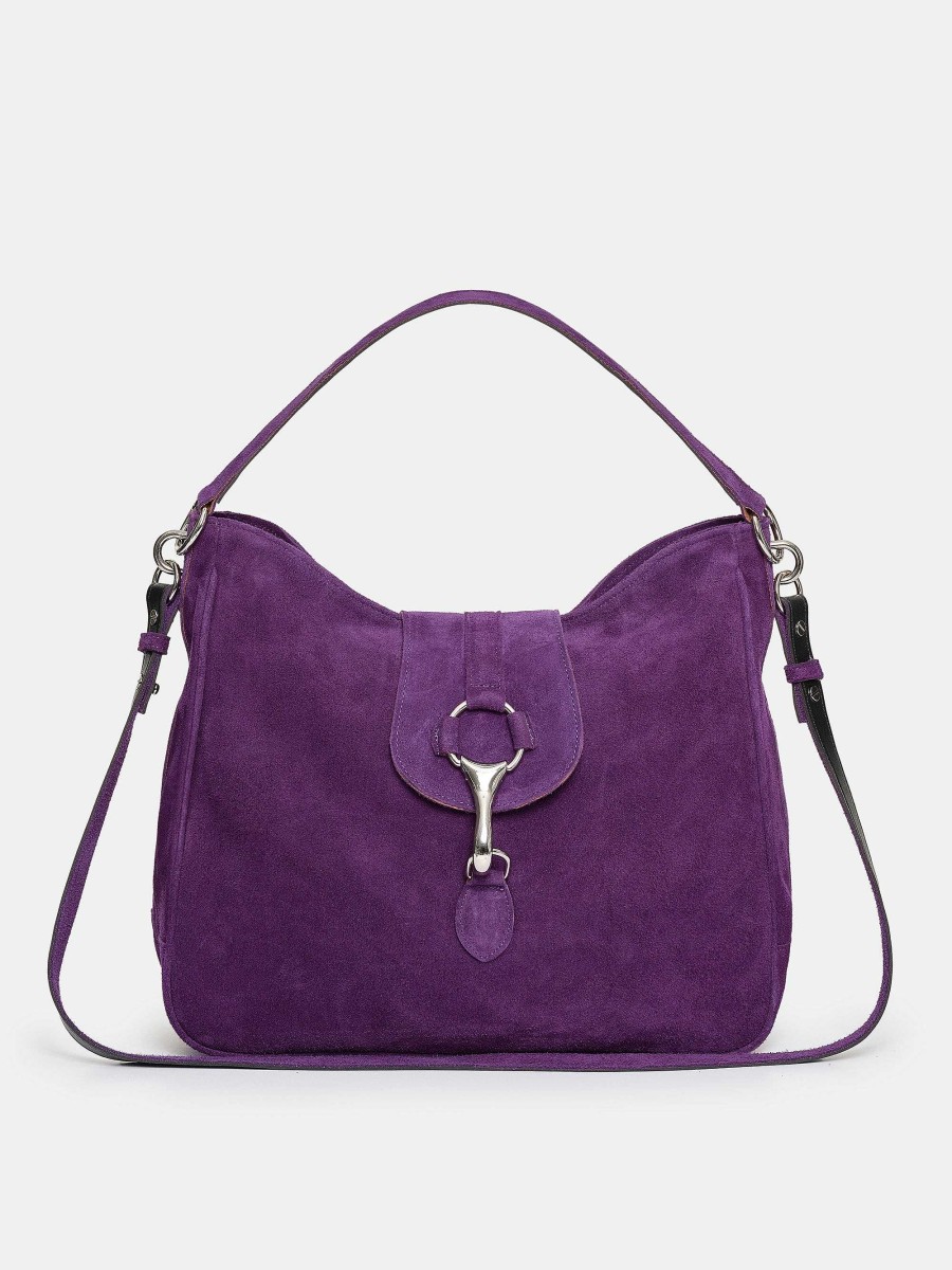 Source Unknown Suede Hobo Bag, Plum