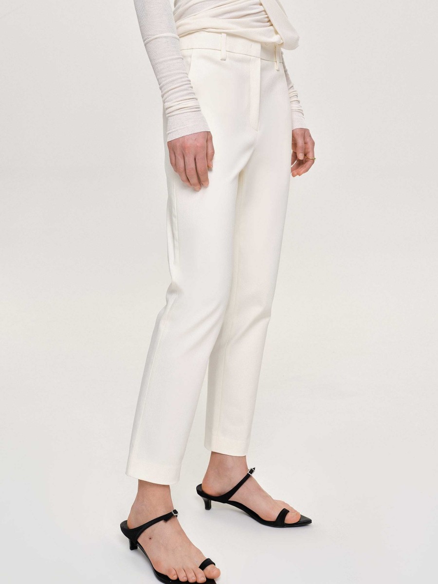 Source Unknown Straight Crop Cigarette Trousers, Ivory