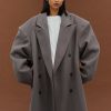 Source Unknown Wallis Oversized Grandpa Coat, Grey