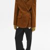 Source Unknown Lui Faux Leather Blazer, Rust Brown