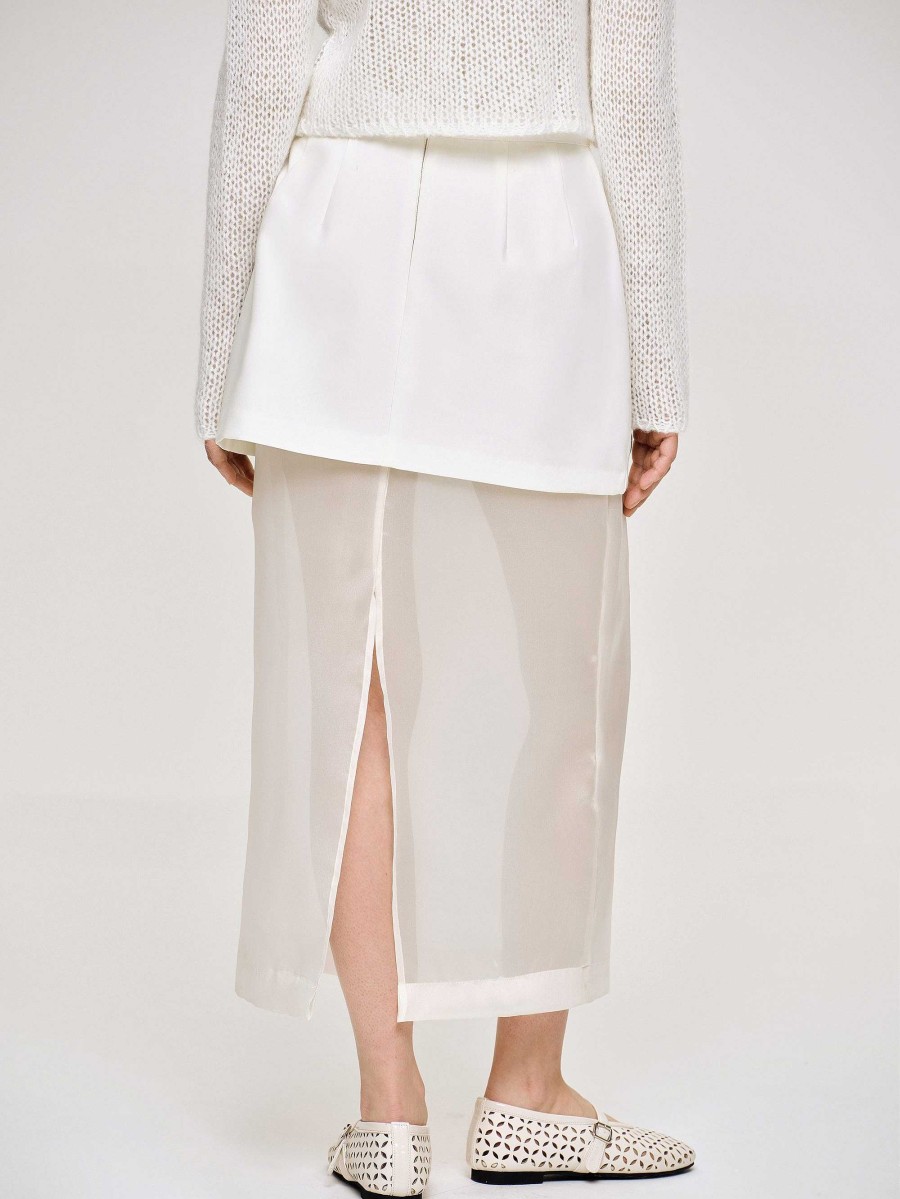 Source Unknown Sheer Midi Skirt, White