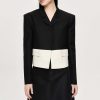 Source Unknown Bicolor Blazer, Black/Ivory