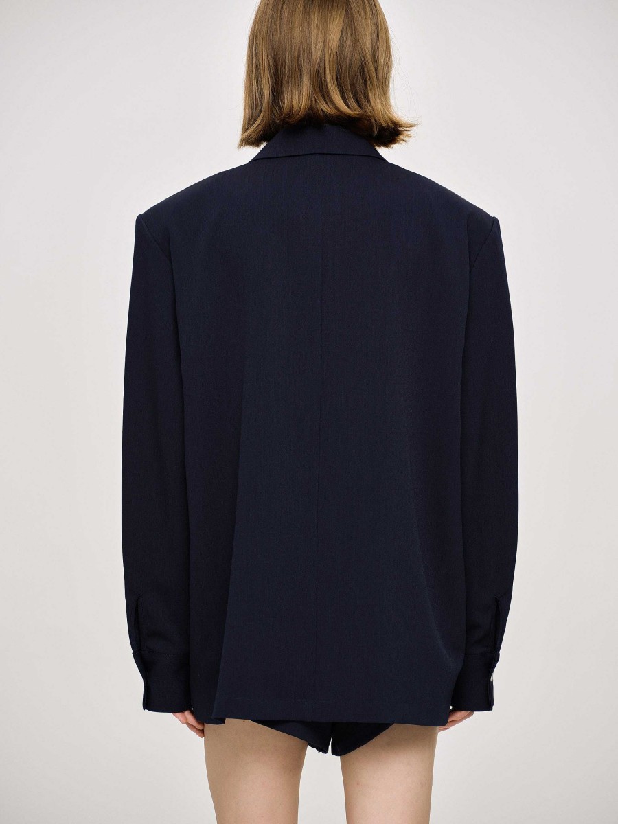 Source Unknown Oversized Fluid Shirt, Navy