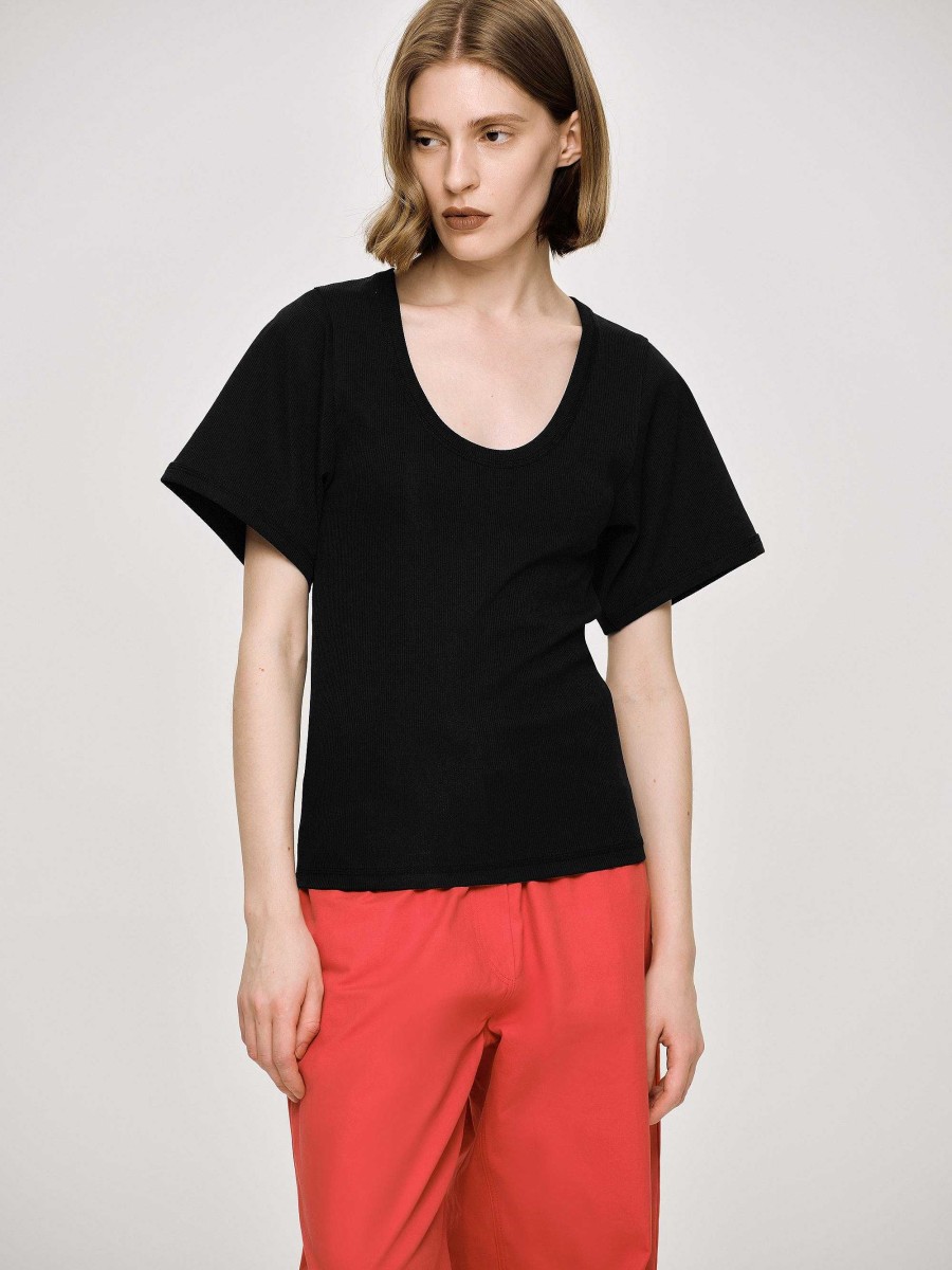 Source Unknown Deep U T-Shirt, Black