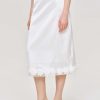 Source Unknown Applique Satin Skirt, White