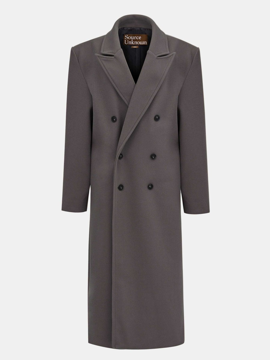 Source Unknown Wallis Oversized Grandpa Coat, Grey