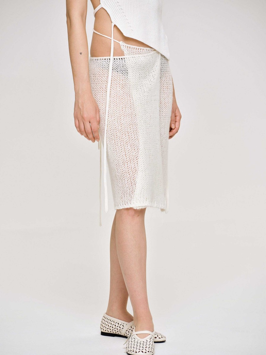 Source Unknown Semi-Sheer Knit Skirt, Birch