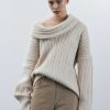 Source Unknown Becca Oversized High Roll Knit Pullover, Birch