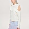 Source Unknown Draped Cut-Out Knit, White