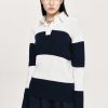 Source Unknown Matias Oversized Knit Polo, Navy