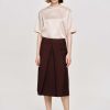 Source Unknown Pleated Midi Skirt, Black Cherry