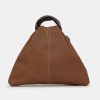 Source Unknown Calfskin Triangle Tote, Brunette